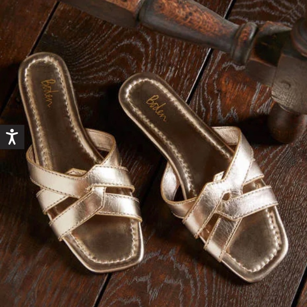 NEW Boden Geometric Flat Slides, size US 8.5 (UK 39)